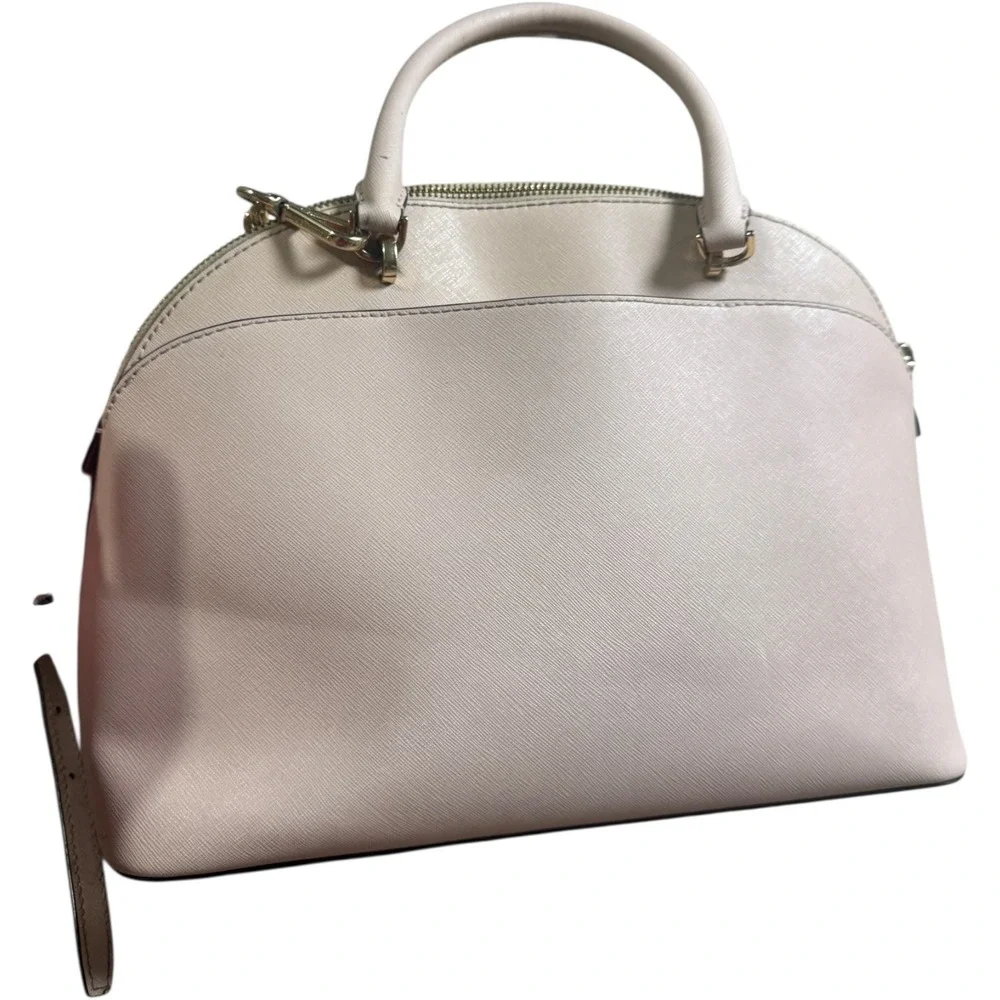 Michael Kors Pink Leather Emmy‎ Large Dome Satchel Crossbody Bag Gold Hardware - Picture 2 of 10
